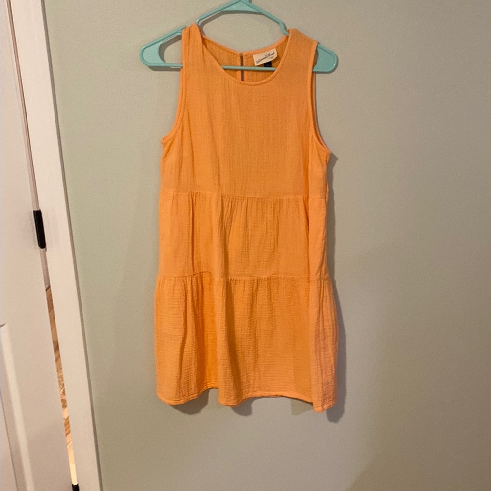 Orange Sleeveless Tiered Dress